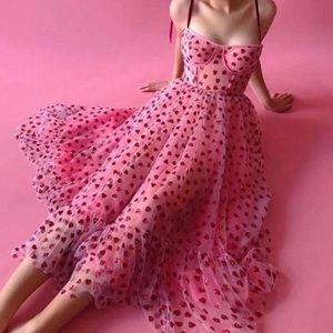 Betsey Johnson Pink Glitter Heart Valentines Tiered Tulle Corset Midi Dress 4